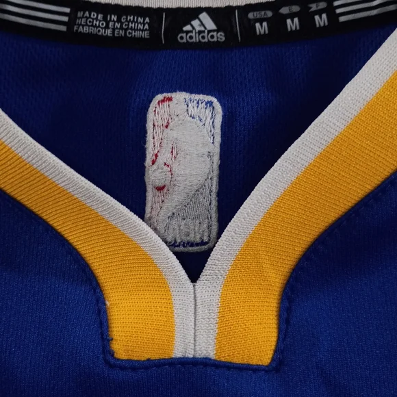 adidas Blue and Yellow Golden State Warriors Kids Jersey - Picture 9 of 12